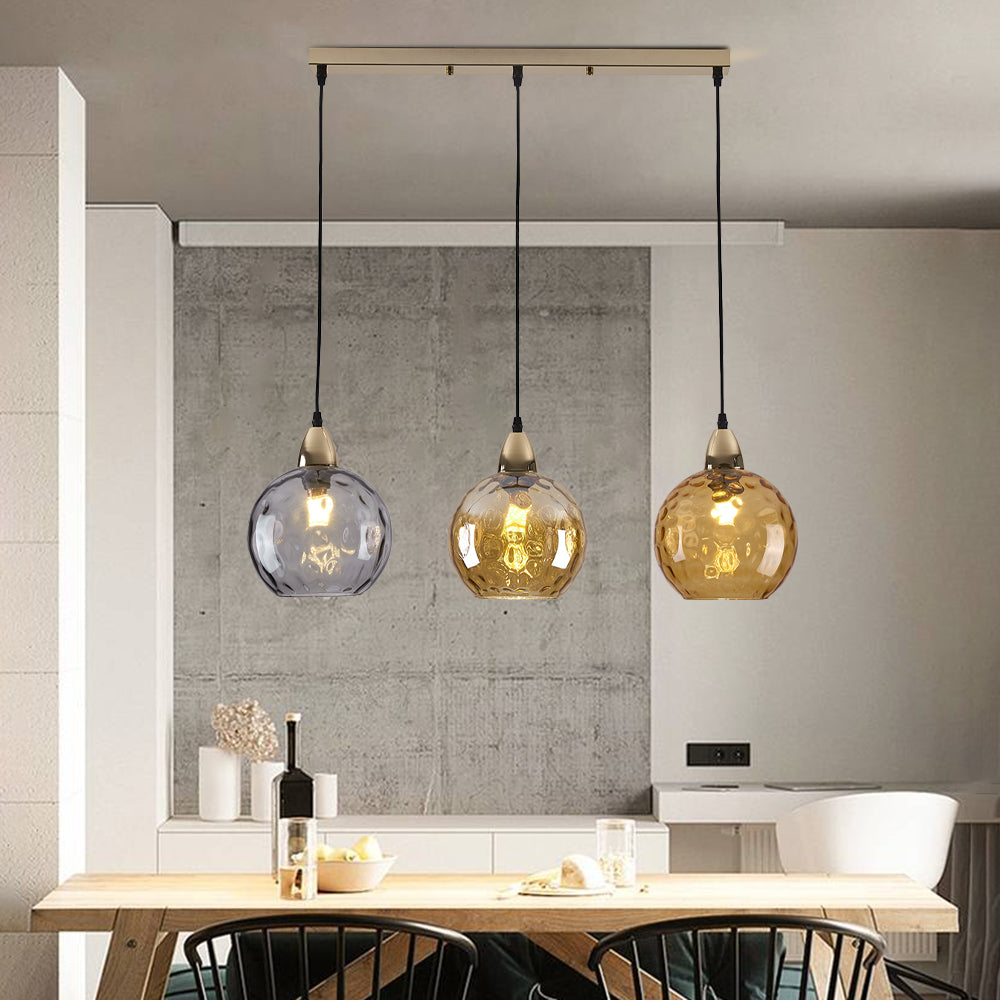 Hailie Modern Waterrimpeling Cluster 3 Hoofd Hanglampen Glas Woonkamer
