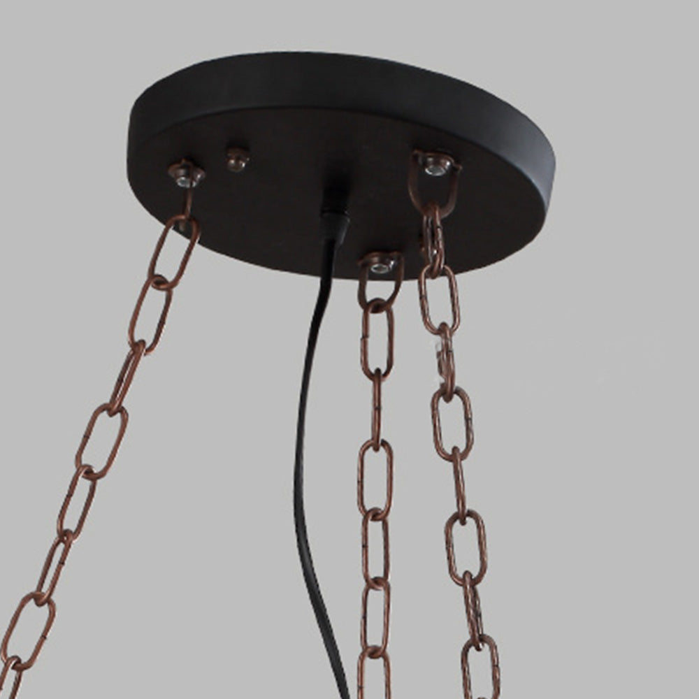 Brio Retro Rudder Metal & Wood Pendant Light, 6 Heads