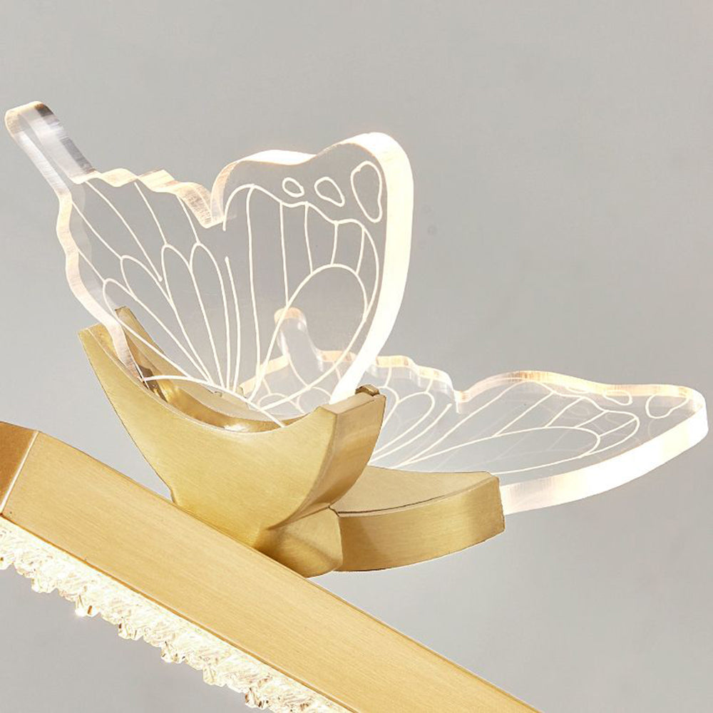 Kady Moderne Design LED Luxe Butterfly Lineaire Wandlamp Metaal/Acryl Goud Woonkamer/Slaapkamer/Badkamer