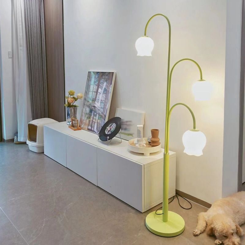 Lily Moderne Design Art Deco Vloerlamp Glazen Koepel Metalen Slaapkamer/Woonkamer