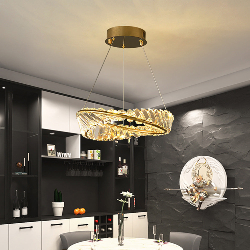 Kirsten Moderne Ronde LED Hanglamp Metaal/Glas Goud Slaap/Woon/Eetkamer