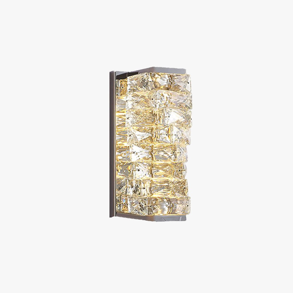 Kristy Moderne Kubusvormig LED Wandlamp Metaal/Crystal Goud/Chroom Woonkamer