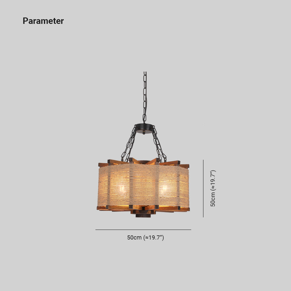Brio Retro Cylindrical Metal/Wood Pendant Light