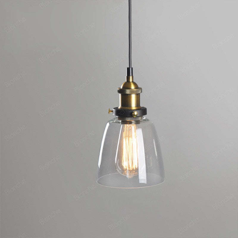 Levy Industriële Glazen Hanglamp Helder/Amber/Rookgrijs Woonkamer/Slaapkamer