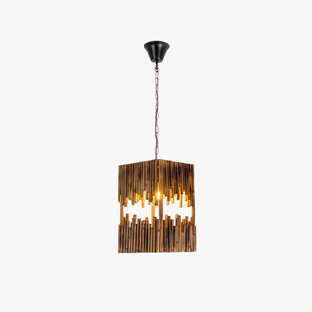 Brio Retro Rectangular Metal/Wood Pendant Light