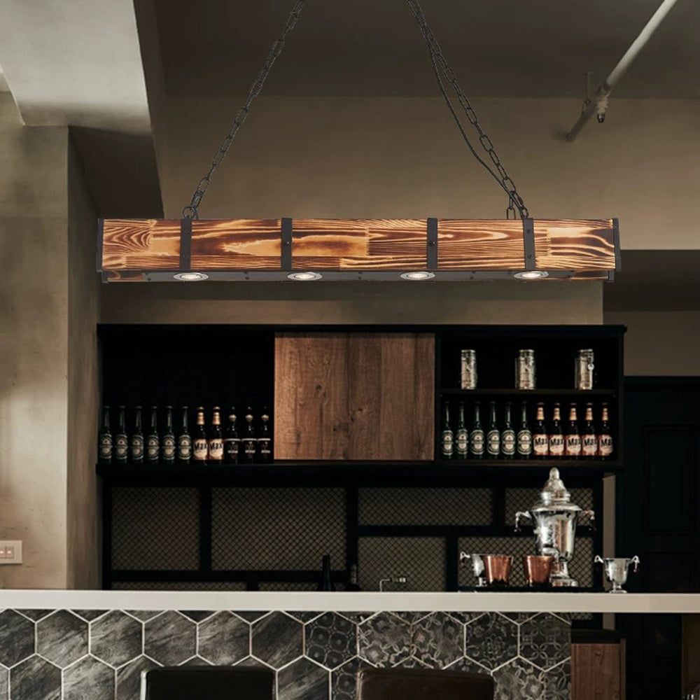 Vincent Industrie LED Hanglampen Zwart Metaal Hout Woonkamer Slaapkamer