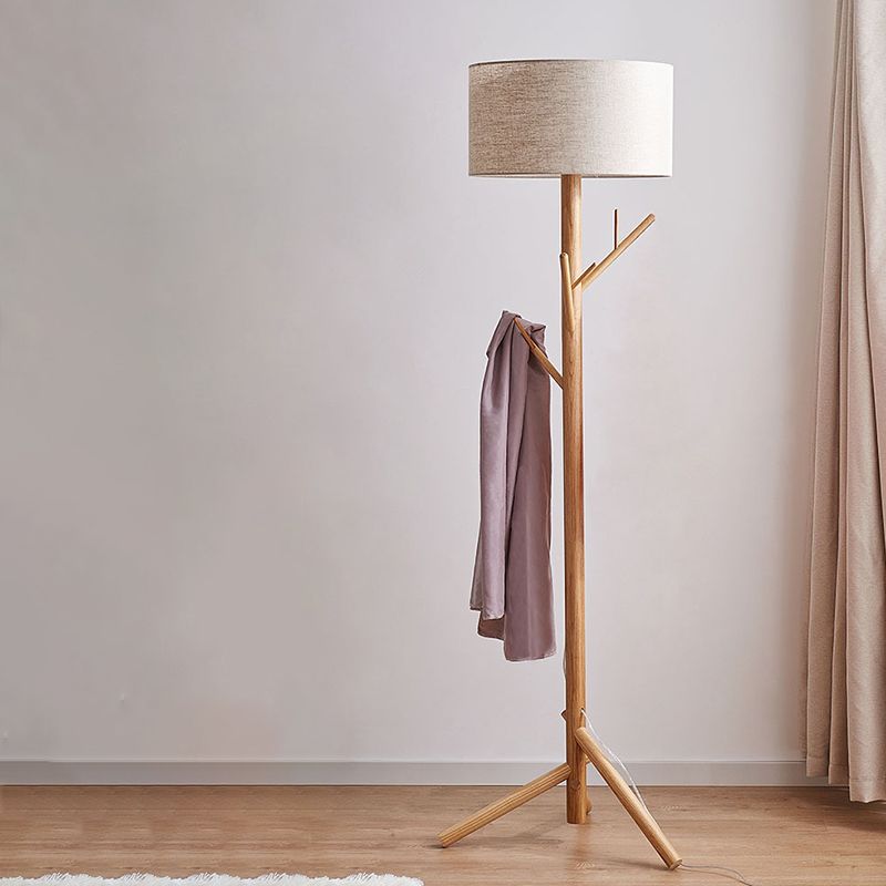 Muto Modern Design Vloerlamp Japanse Boom Beige Stof/Hout Woonkamer