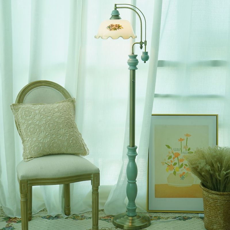 Morandi Retro Design LED Vloerlamp Lotus Bloem Vormige  Metaal/Glas Eetkamer/Woonkamer
