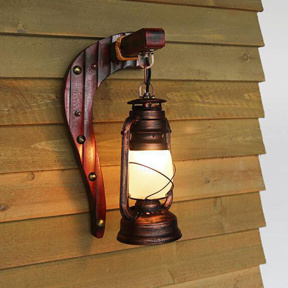 Brio Retro Wandlamp Booglamp Hout Donkerbruin, Woonk/Eetk/ Slaapkamer