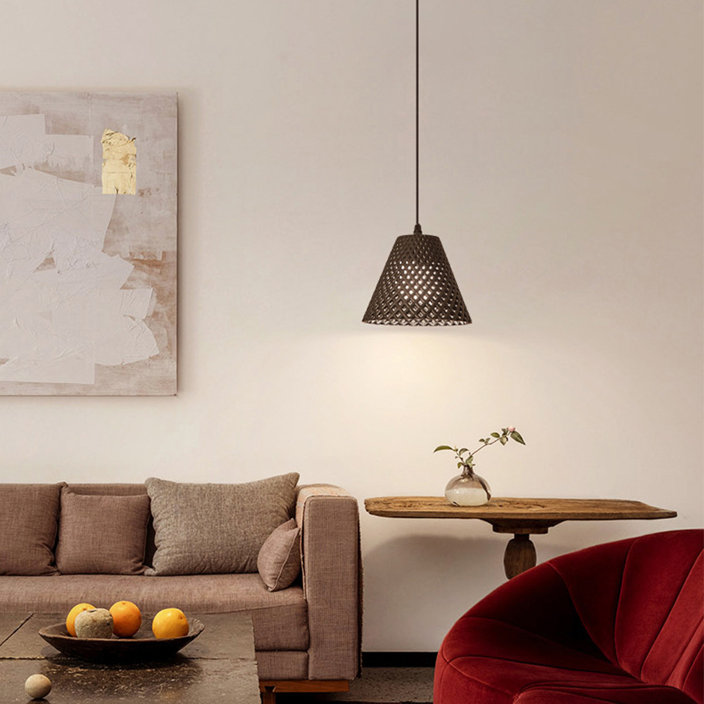 Hailie Modern Cone Geweven Shape Hanglampen Slaapkamer Eetkamer