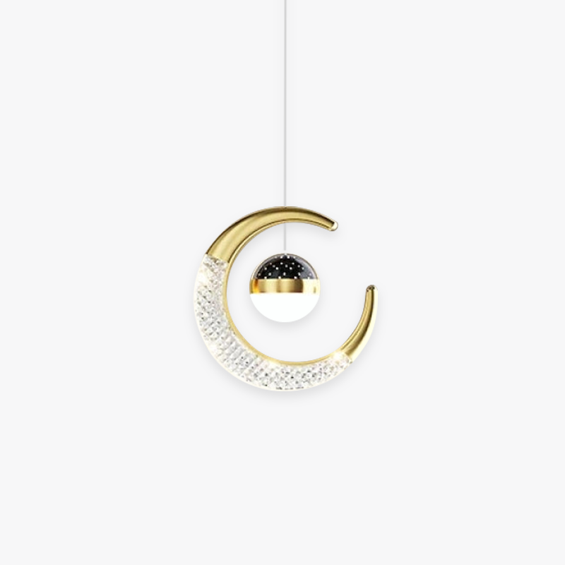 Madina Moderne Maanvorm LED Hanglampen Zwart/Goud Metaal Slaapkamer