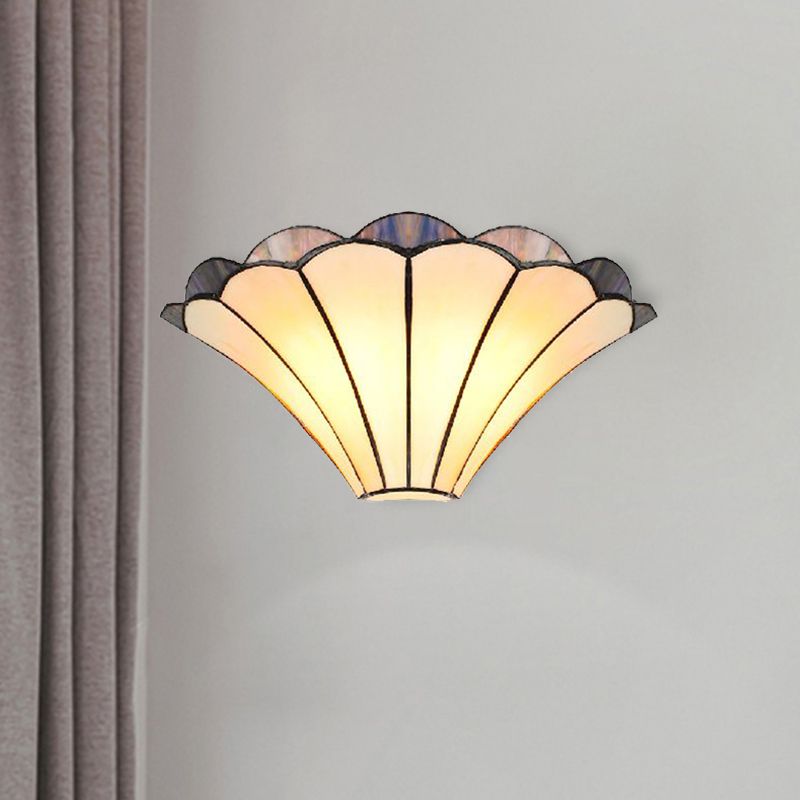 Adrian Decoratieve Glazen LED Wandlamp Met Bloem, Beige, Woonkamer