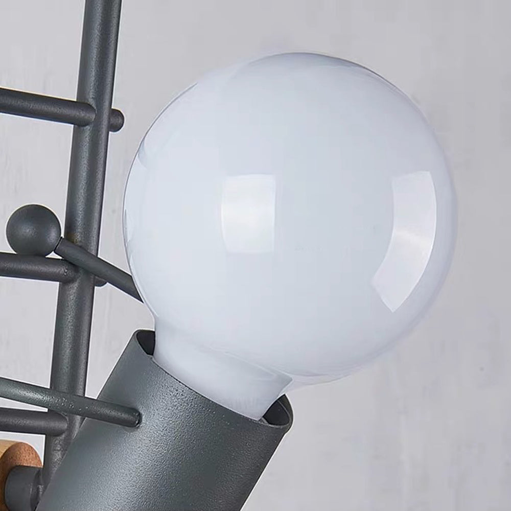 Luxo Industrieel Design LED Wandlamp Metalen/Houten Grijs/Wit/Groen Trap/Gangpad