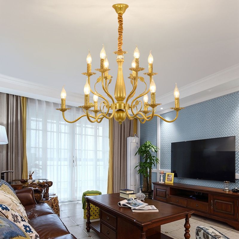 Marilyn Vintage Design LED Kroonluchter Metaal Zwart/Goud Woonkame