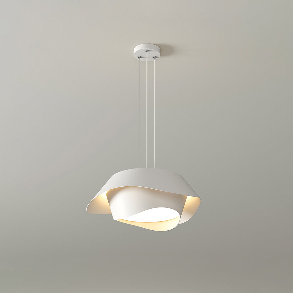 Carina Art Deco Bloemvorm Metalen Hanglamp, Wit, Woonk/Eetk/ Slaapkamer