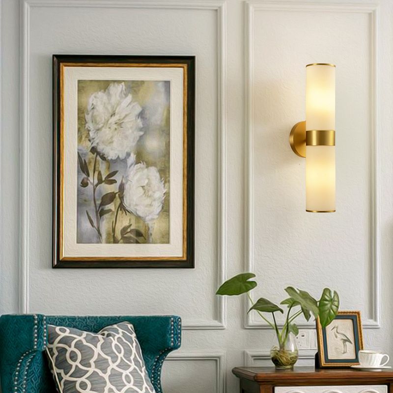 Leigh Moderne Cilinder LED Wandlamp Metaal/Glas Koper Slaap/Woon/Badkamer