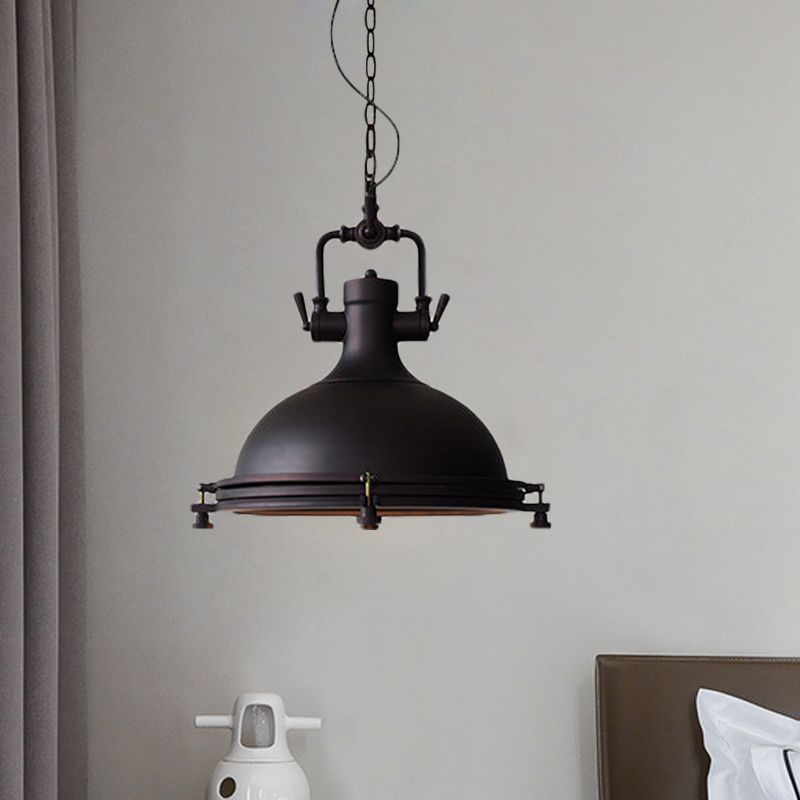 Valerio Rustic Retro Pot Black Metal Pendant Light, 2 Style