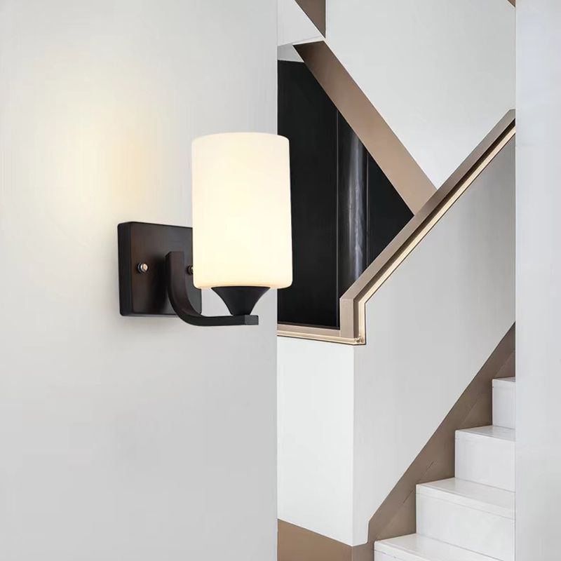 Eryn Moderne Cilinder LED Wandlamp Metaal/Glas Zwart/Chroom Slaap/Woon/Badkamer
