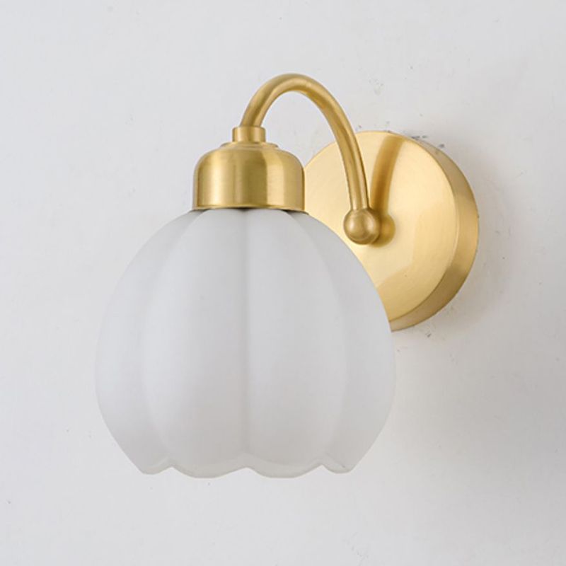 Lily Metalen Design Wandlamp Glas Kap Goud/Ivoor Slaapkamer/Eetkamer/Woonkamer