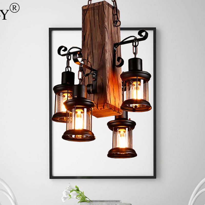 Brio Industriële Hanglamp Lantaarn Glas/Metaal, Zwart Woonk/Eetk/Slaapkamer