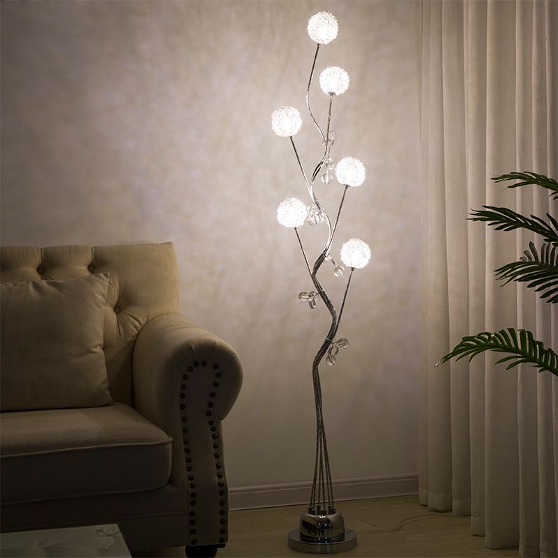 Carina Moderne Multi Head LED Vloerlamp Wit Metaal Slaapkamer