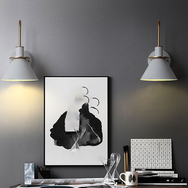 Morandi Design Coniform LED Wandlampen Metaal Zwart/Wit/Geel Slaap/Woon/Eetkamer
