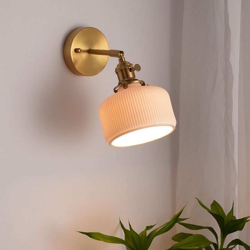 Lottie Moderne Bol LED Wandlamp Metaal/Keramisch Wit/Goud Slaap/Woon/Badkamer