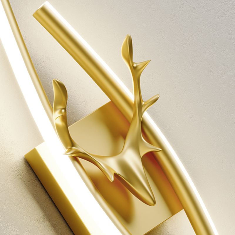 Oliver Modern Industriele LED Wandlamp Zwart/Goud Metaal Woon/Slaapkamer Binnen