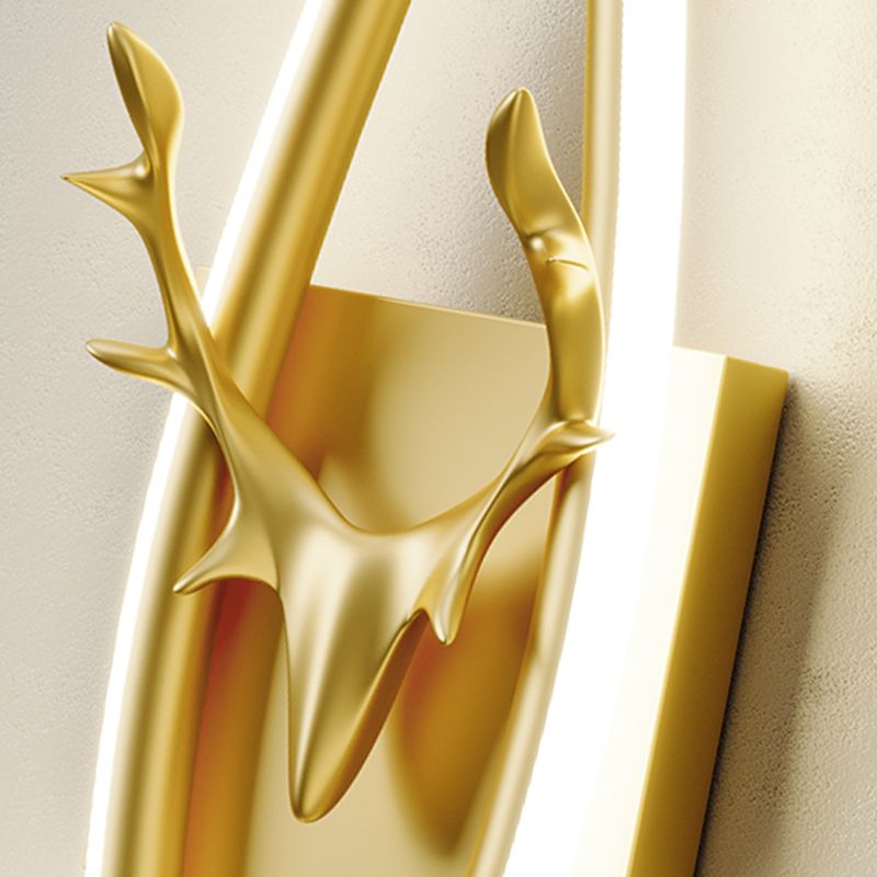 Oliver Modern Industriele LED Wandlamp Zwart/Goud Metaal Woon/Slaapkamer Binnen