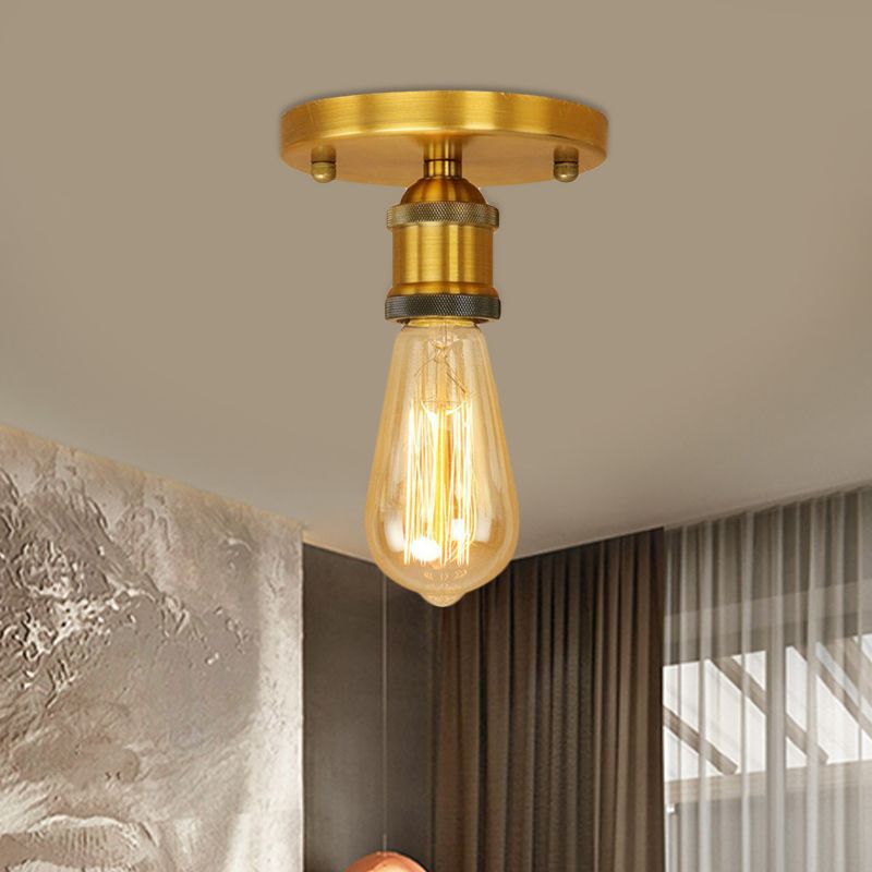 Valerio Retro Vintage Bulb Semi-Flush Mount Ceiling Light