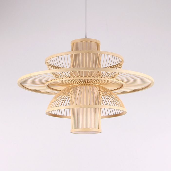 Muto Moderne Design LED Hanglamp Rattan Acryl Woonkamer Keuken
