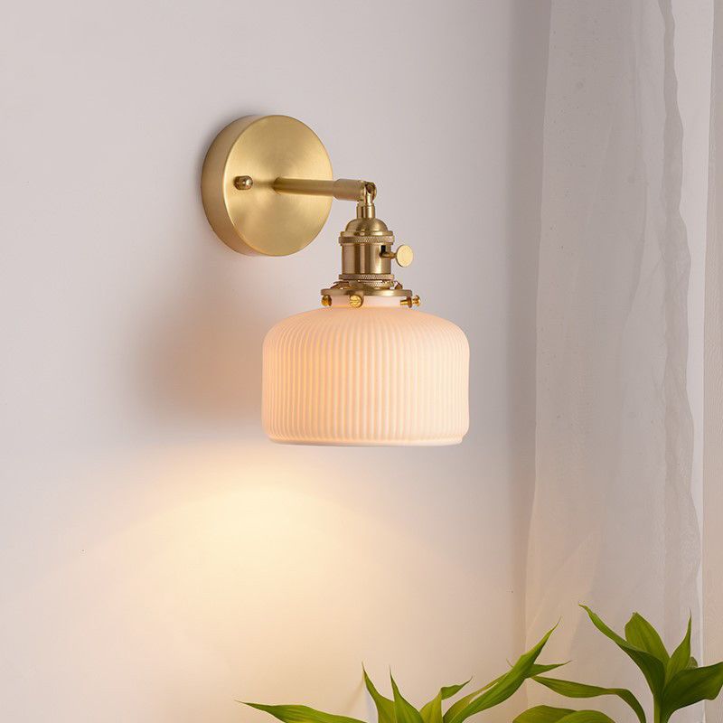 Lottie Moderne Bol LED Wandlamp Metaal/Keramisch Wit/Goud Slaap/Woon/Badkamer