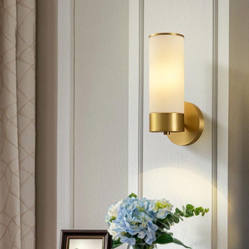 Leigh Moderne Cilinder LED Wandlamp Metaal/Glas Koper Slaap/Woon/Badkamer