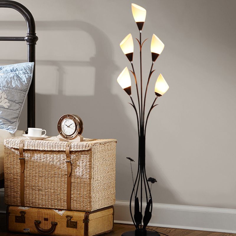 Carina Moderne Kleine LED Vloerlamp Zwart Metaal/Acryl Woonkamer