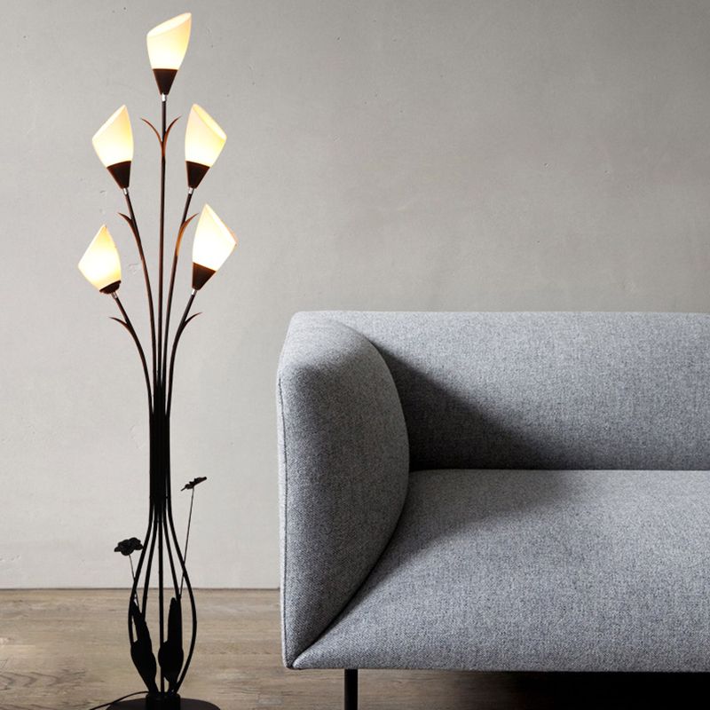 Carina Moderne Kleine LED Vloerlamp Zwart Metaal/Acryl Woonkamer
