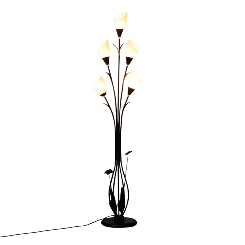Carina Moderne Kleine LED Vloerlamp Zwart Metaal/Acryl Woonkamer