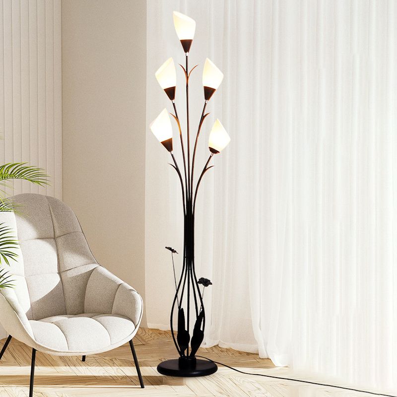 Carina Moderne Kleine LED Vloerlamp Zwart Metaal/Acryl Woonkamer