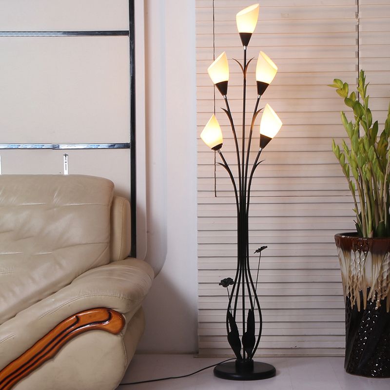 Carina Moderne Kleine LED Vloerlamp Zwart Metaal/Acryl Woonkamer