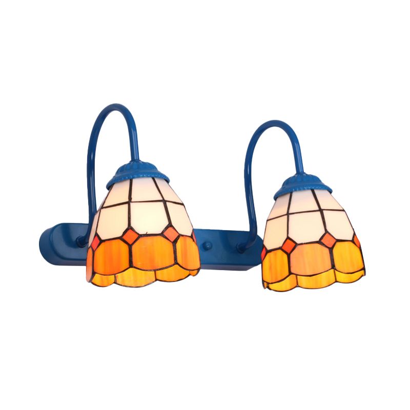 Sirena Bloemvormige Metalen Wandlampen, Zwart/Wit/Blauw