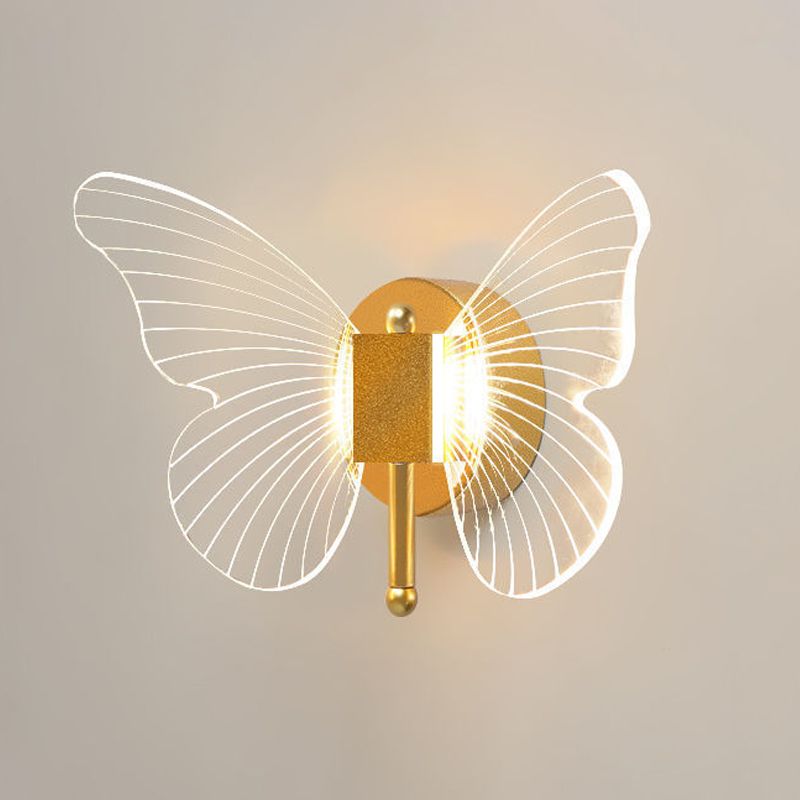 Kady Design Vlinder LED Wandlamp Metaal/Acryl Goud Slaap/Woon/Badkamer