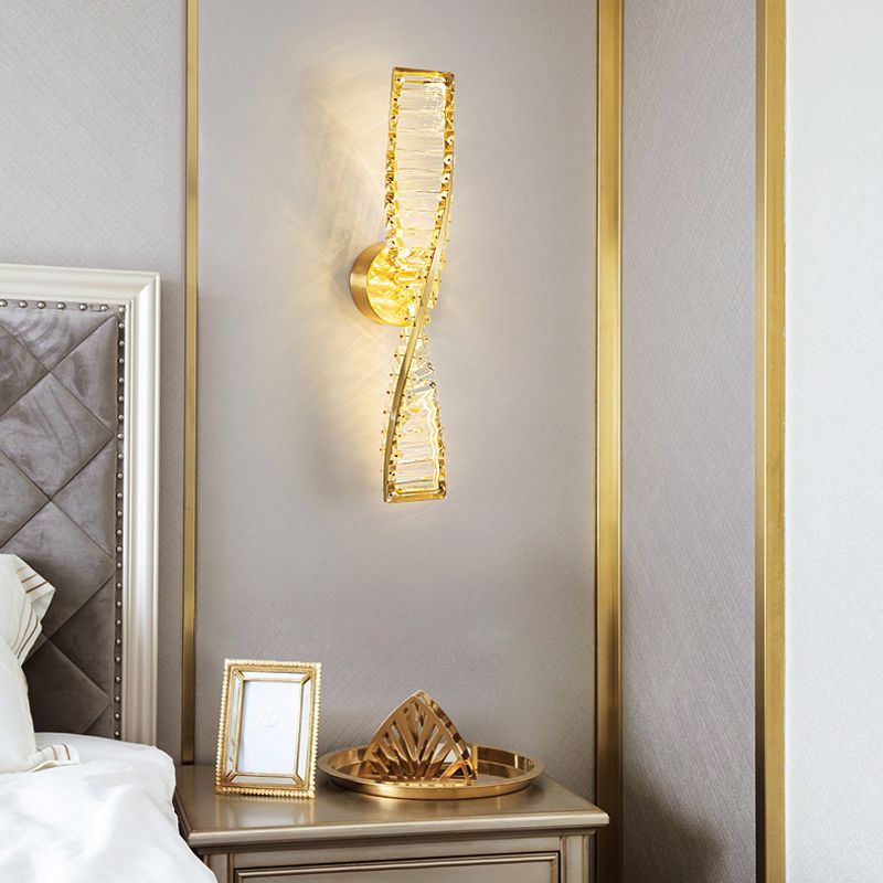 Kristy Design LED Wandlamp Metaal/Crystal Zwart/Goud Slaap/Woon/Badkamer