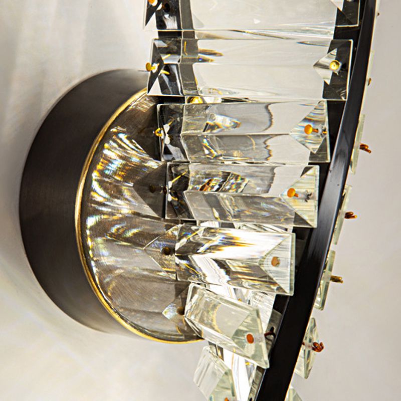 Kristy Design LED Wandlamp Metaal/Crystal Zwart/Goud Slaap/Woon/Badkamer