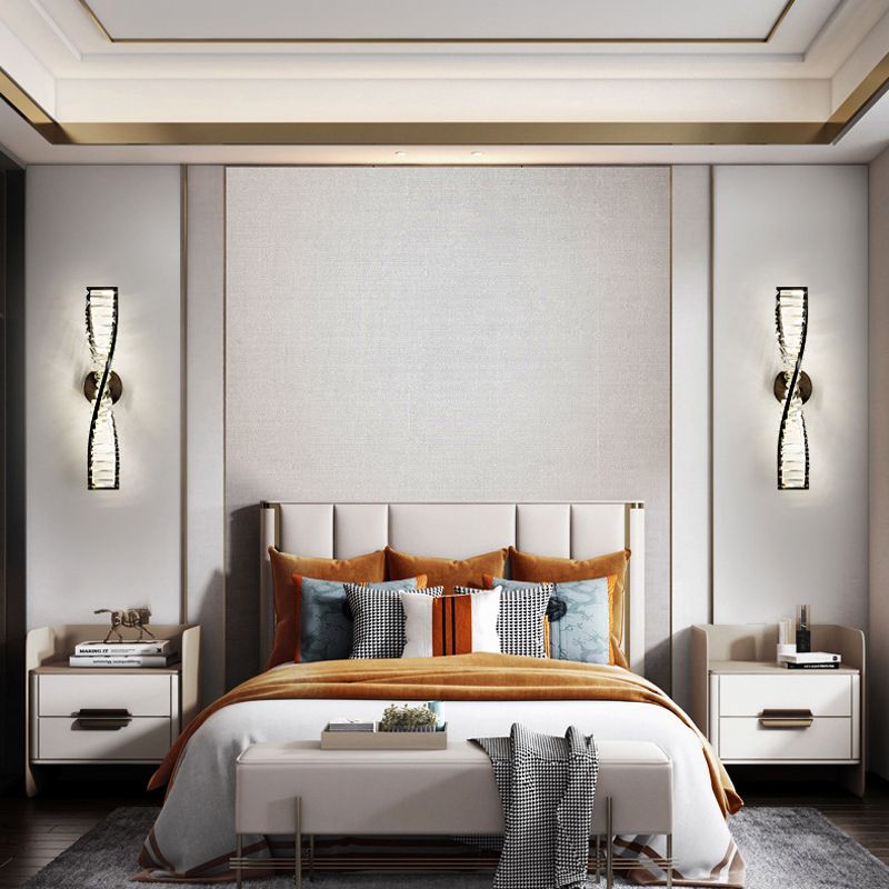Kristy Design LED Wandlamp Metaal/Crystal Zwart/Goud Slaap/Woon/Badkamer