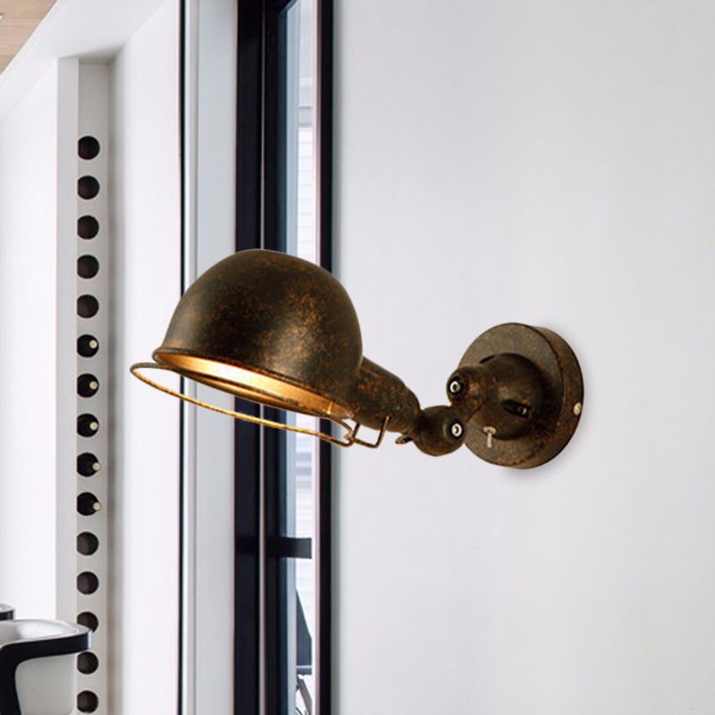 Valerio Wall Lamp Dome Retro, Adjustable Metal, Black, Living Room