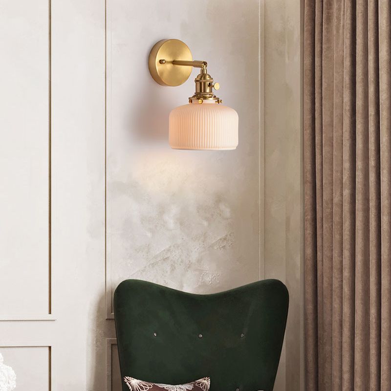 Lottie Moderne Bol LED Wandlamp Metaal/Keramisch Wit/Goud Slaap/Woon/Badkamer