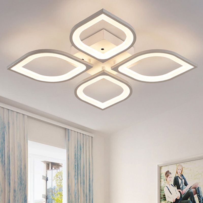 Hana Moderne Design Bloem Plafondlamp Wit Metaal Acryl Slaapkamer