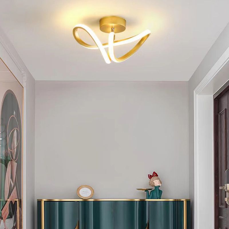 Lacey Moderne LED Plafondlamp Goud/Zwart Metaal Slaap/Woon/Badkamer
