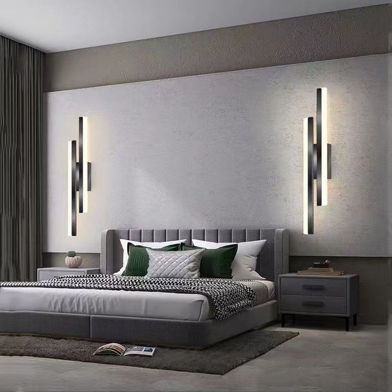 Silas Minimalistische Industriele LED Wandlamp Zwart/Wit Woon/Slaapkamer Acryl/Metaal