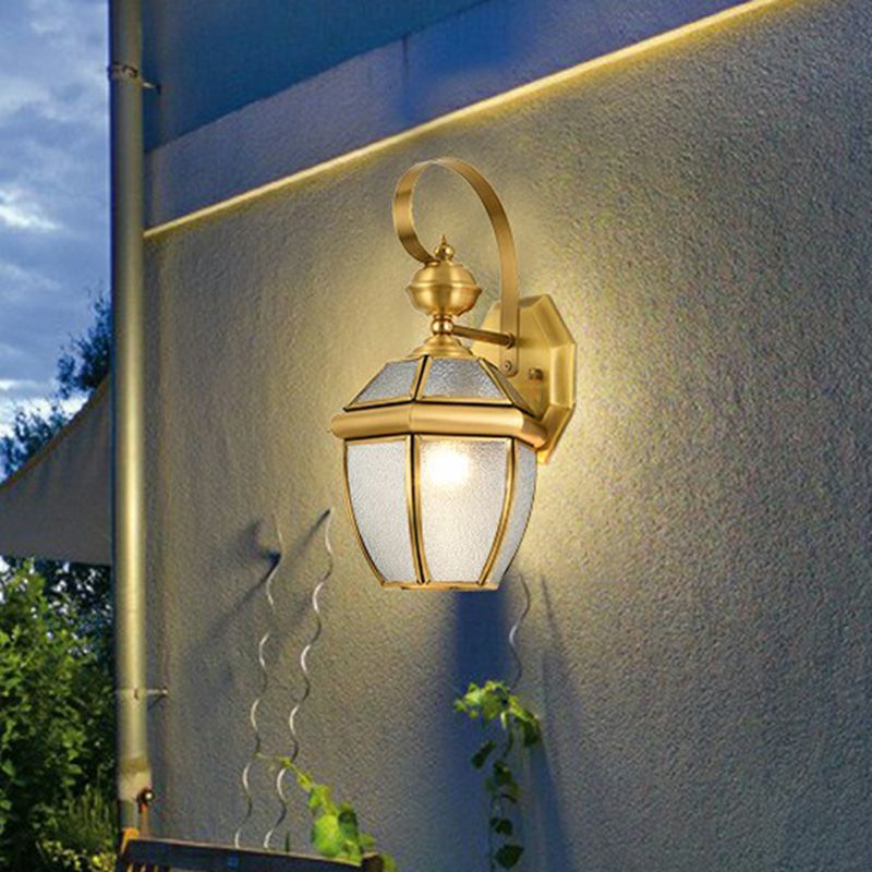Valerio Vintage Lantern Metal Outdoor Wall Lamp, Gold