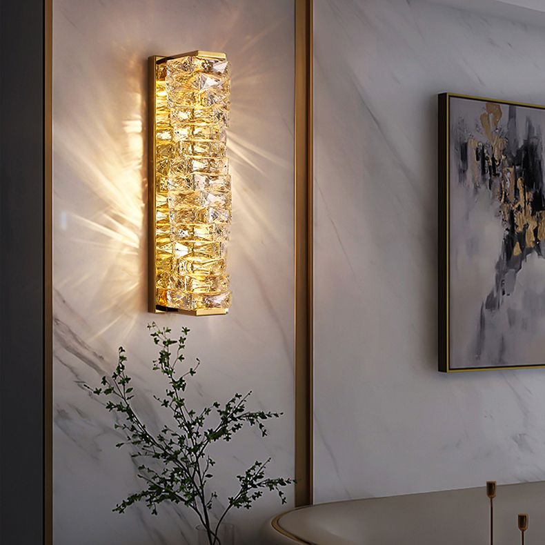 Kristy Moderne Kubusvormig LED Wandlamp Metaal/Crystal Goud/Chroom Woonkamer
